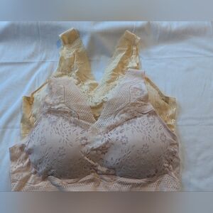 Woman's Lacey Padded Bras Set Of 2 Size 3XL BNWOT
